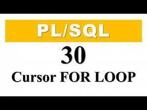 PL/SQL tutorial 30: Cursor FOR Loop In Oracle Database By Manish Sharma