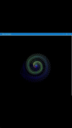 Python project ||🌈 Hypnotic Rainbow Spiral with Python Turtle 🐢✨ #coding #python #programming #code