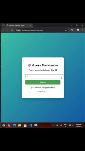 Number Guessing Game Using HTML CSS & JavaScript | Beginner JavaScript Project ‪@CodeWithHarry‬