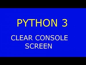 Python 3 - Clear console screen