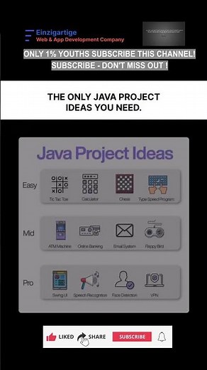 Subscribe 👍 Like ❤️ | Best Java Project Ideas for Beginners to Pros #shorts #viral #youtubeshorts