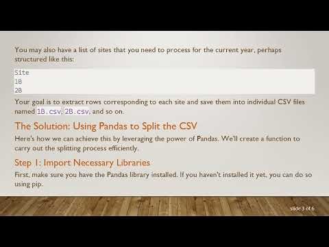 How to Split a CSV File by a Column Value in Python Using Pandas