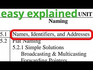 names identifiers addresses naming distributed computing system video tutorial lecture written notes