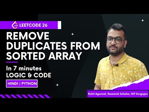 LeetCode 26 – Remove Duplicates from Sorted Array | Easy 2-Pointer DSA in Hindi | Python