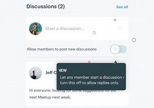 Meetup organizers: There's a new setting that helps you manage your group discussions. Now you can choose whether members, or only organizers, can start a new thread. Members can always jump in and reply. http://bit.ly/2MoNxTS | Meetup