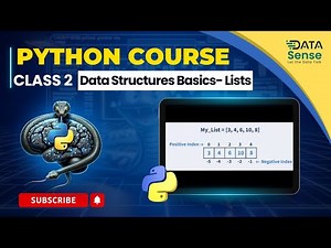 Class 2 : Lists, Data Structures, and Fundamental Operations | Python Language Full Course (2024)