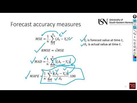 Forecasting (7): Forecast accuracy measures (MSE, RMSE, MAD & MAPE)