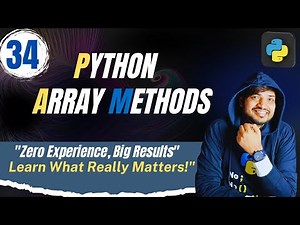 #34 Array in Python and methods | By Rohit Tyagi | #pythonarray #pythonforbeginnerss