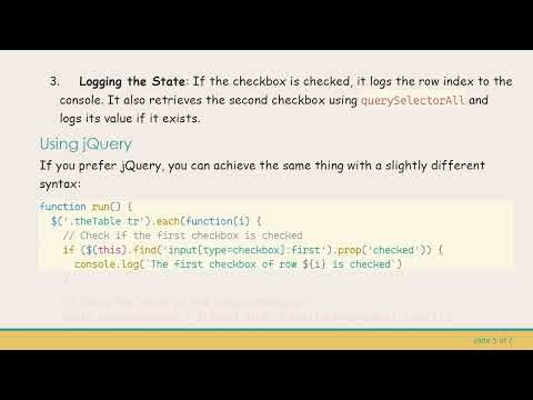 How to Check if the First Checkbox in Each Row of an HTML Table is Checked