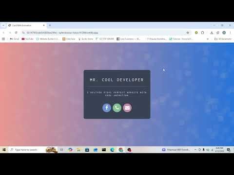 Animated Card UI Using HTML, CSS & JavaScript | Interactive Hover Card Design