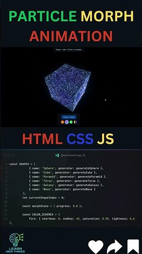 3D Particle Morph Animation | Three.js Project | WebGL Magic ✨ | Learn New Things