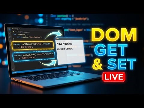 JS DOM Get & Set Methods (Live) | JavaScript Beginner Tutorial