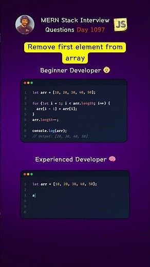 Remove first element from array using JavaScript #shorts #js
