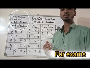 Banker's algorithm find need matrix and safe sequence