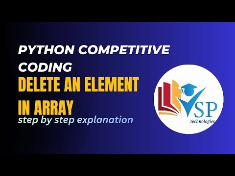 Delete an Element in Array Using Python | Placement Coding Question