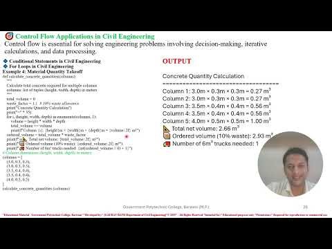 Session - 5 - Use of Python in Civil Engineering - Online Workshop.