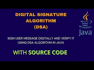 Digital Signature Algorithm in java | DSA