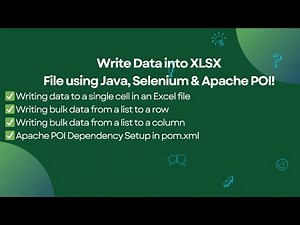 Write Data into Excel (XLSX) in Java Selenium using Apache POI | Write Single and Bulk Data.