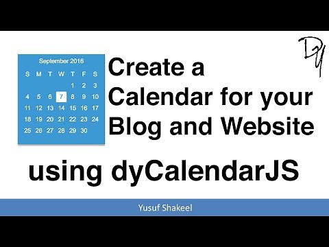 HTML5 | Create a Calendar for your Blog and Website using dyCalendarJS - step by step guide