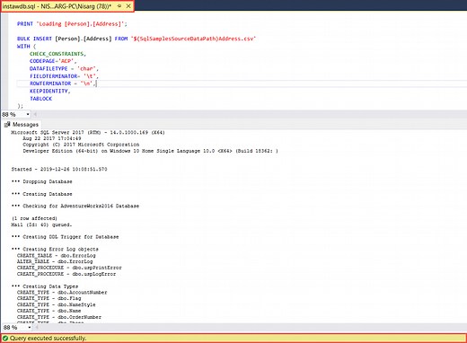 Install and configure the AdventureWorks2016 sample database