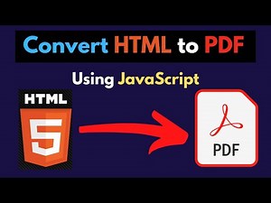 How to Generate PDF in HTML using JavaScript