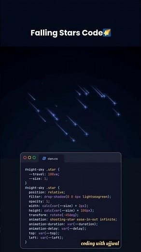 🔥 Create a STUNNING Falling Stars Animation with HTML & CSS! ✨