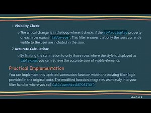How to Sum HTML Table Column After Filtering with JavaScript