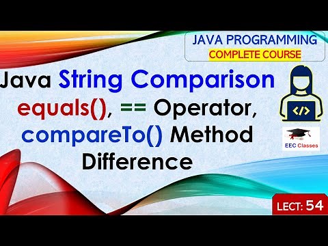 L54: Java String Comparison | equals(), == Operator, compareTo() Method Difference | Java Lectures