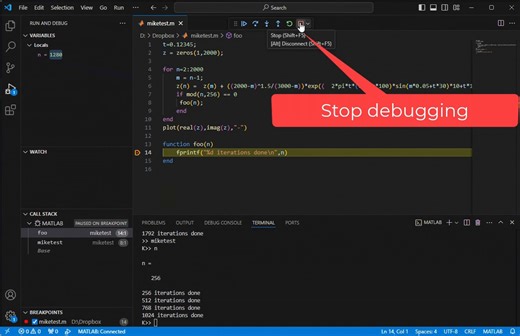 Debugging support in the MATLAB extension for Visual Studio Code ➡️ https://spr.ly/6186vhYP0 | MATLAB