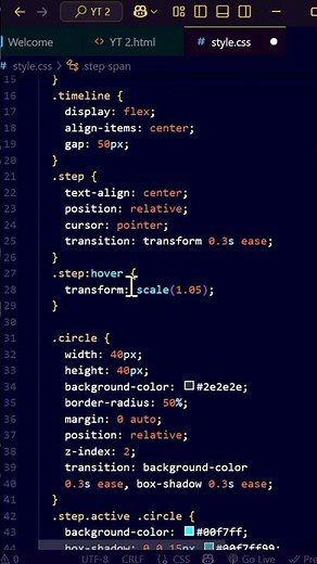 Timeline using HTML, CSS & JavaScript