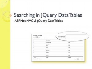4 - Searching In Jquery Datatable With ASP.Net MVC