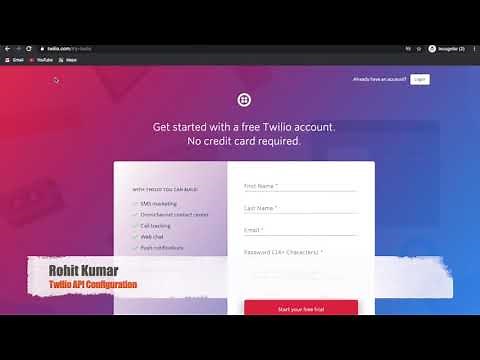 Twilio API Configuration for SMS