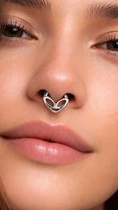 Straight from another galaxy 👽✨ This Titanium Alien Hinged Segment Ring (16G, 8mm) brings futuristic vibes with a sleek alien-inspired design. The easy-click hinge makes it effortless to wear while keeping a secure, clean look. Perfect for septum, daith, or cartilage piercings when you want something subtle but different. 🚀 #AlienPiercing #TitaniumJewelry #HingedSegmentRing #PiercingStyle #fyp | BodyJewelry.com