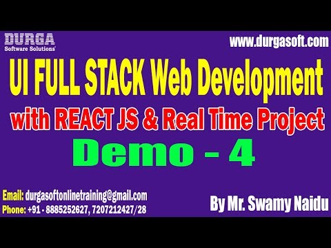 UI FULL STACK Web Development with REACT JS tutorials || by Mr. Swamy Naidu On 08-01-2026 @7AM (IST)