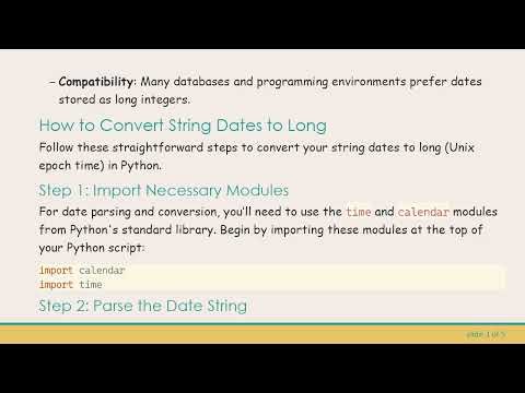 Converting String Dates to Long in Python