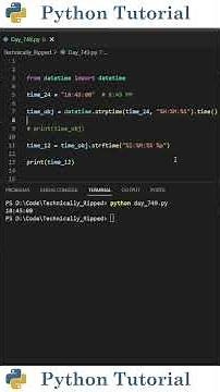 Convert 24 Hour Time to 12 Hour in Python | Python Tutorial