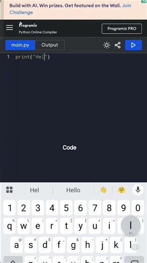 Python Basics: Hello World Program 🐍 #python #coding #youtubeshorts #study