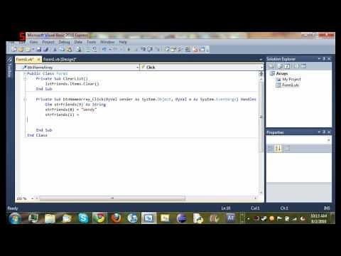 Visual Basic 2010 Tutorial 17 - Arrays
