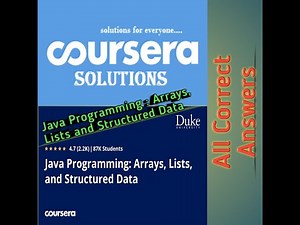 Coursera Answers: Java Programming Arrays, Lists and Structured Data.