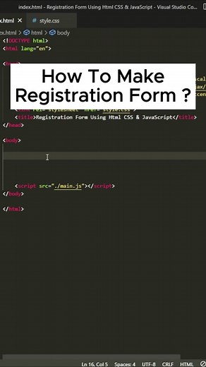 How To Make Registration Form Using HTML CSS & JavaScript #HTML #CSS3 #javascript #developer #registration #register #registerform #registrationform #javascriptdeveloper #webdeveloper #webdevelopment #fyp #fypシ #html #css3 #form #htmlform #coderlife #teaching