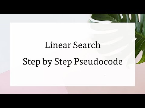 Linear Search -Write Pseudocode Step by Step With Example
