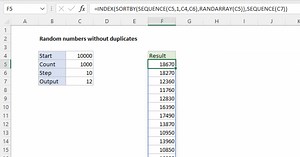 Random numbers without duplicates