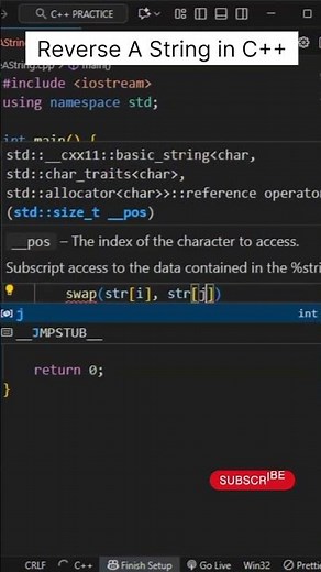 🔁 Reverse a String in C++ | #LearnCPlusPlus #shorts