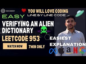 Verifying an Alien Dictionary| 953 Leetcode| C++| Easiest Explanation | Line by Line Code |DSA buddy