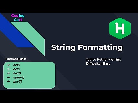 String Formatting [HackerRank] | Python | rjust() | oct() | hex() | bin()