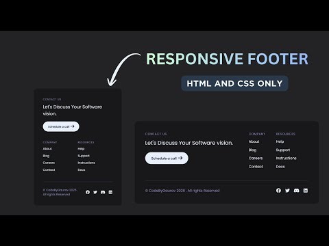 Create a Responsive Footer with HTML & CSS | No JavaScript | Step-by-Step