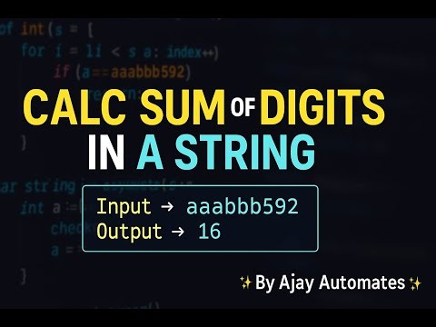 Java Interview Prep #2 – Sum of Digits in a String | Java Coding Interview Question