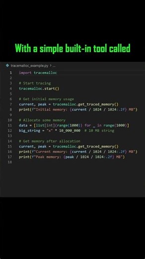 Python Can Track Memory Leaks #python #programming #coding #developer #performance #memory