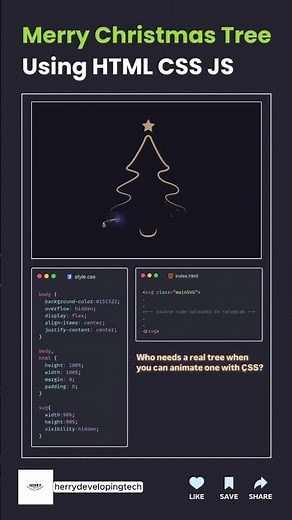 🎄 Merry Christmas Tree with CSS & JS 🎅✨ | Festive Coding Fun!||#shorts #shortvideo #merrychristmas