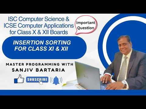 INSERTION SORT | Class 11 & 12 | ISC | Boards 2026 | JAVA | C++ | PYTHON | DATA STRUCTURE | #java